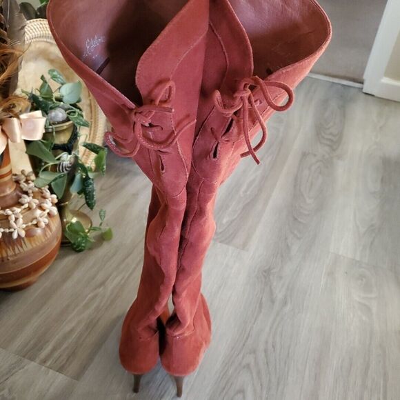 Sam Edelman Vesey Womens 6.5 Tall Over The Knee Stiletto Boots Vibram Leather - Picture 8 of 16